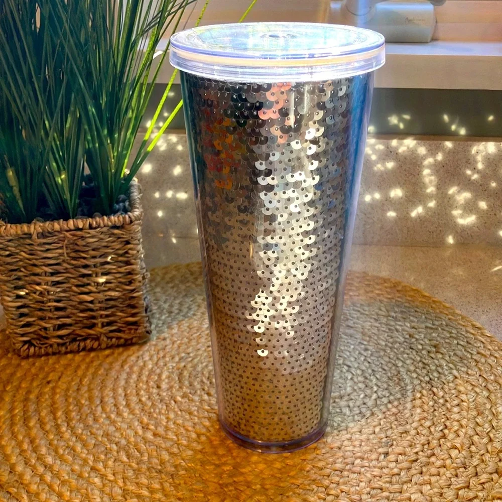 Starbucks Silver Sequin 24 oz. Venti Cold Cup Tumbler